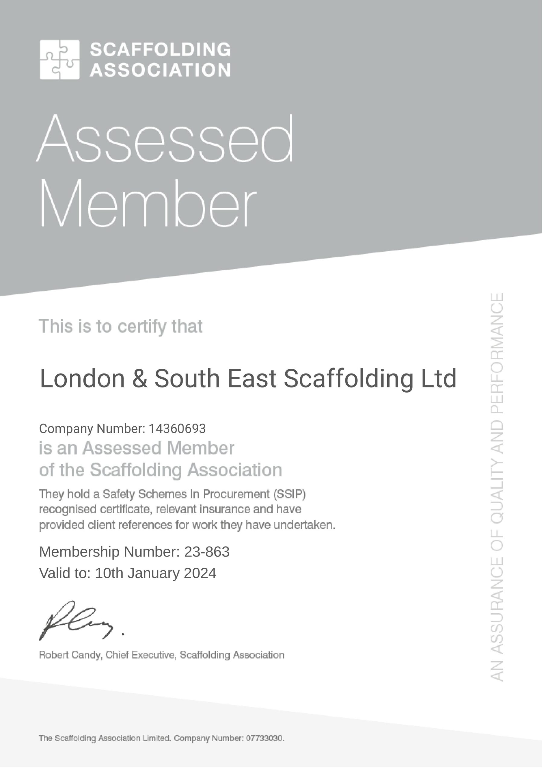 Scaffolding Association Member